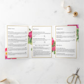 美しい花模様Lash Extensionsホワイトペーパー 三つ折りカード (内部)