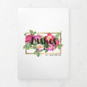 美しい花模様Lash Extensionsホワイトペーパー 三つ折りカード (カバー)