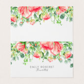 美しい花水彩イラストレーション。 名刺 (外部フラット)