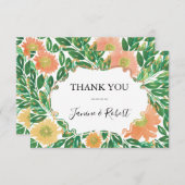 美しい花水彩サンキューカード 招待状 (正面/裏面)