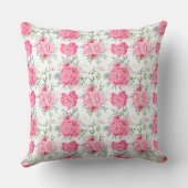 美しい花水彩花模様 クッション (裏面)