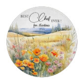 美しい花畑の風景　最高のシェフへのプレゼント カッティングボード (正面)