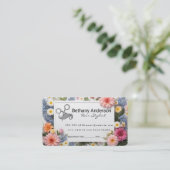 美しい花縁ど | 美容師ロゴ 予約カード (スタンド正面)