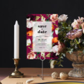 美しい花背景結婚式の日付を保存 招待状