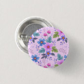 美しい花花の花柄–36841 缶バッジ (正面&裏面)