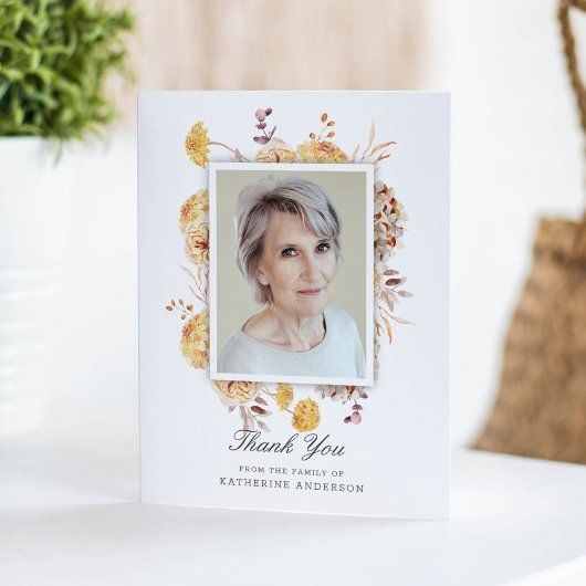 美しい花記念写真サンキューカード 招待状