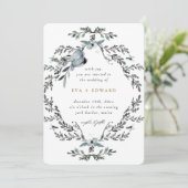 美しい花輪カリグラフィー結婚式 招待状 (スタンド正面)