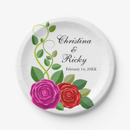 美しい花3 ウェディング_GC - 紙皿 (正面)