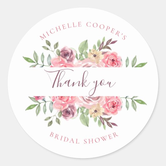 美しい花 ありがとう ラウンドシール (正面)