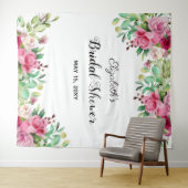 美しい花 エレガントなブライダルシャワー 背景 タペストリー (インサイチュ(横))