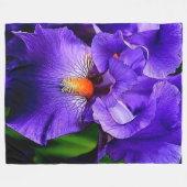 美しい花 フリースブランケット (正面(横))