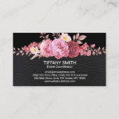 美しい花 | レザーテクスチャ 名刺 (裏面)