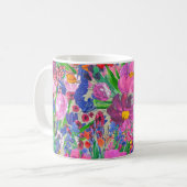 美しい花:ワイルドフラワー水彩壁紙 コーヒーマグカップ (正面左)
