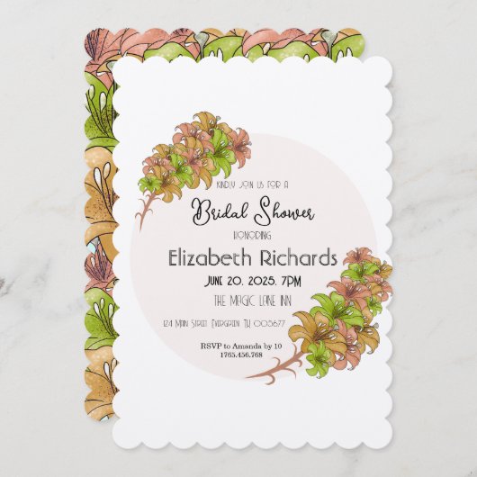 美しい花 招待状 (正面/裏面)