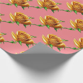 美しい花、黄金のバラ ラッピングペーパー (角)