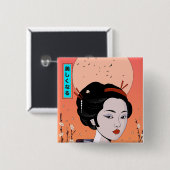 美しい芸者さん 缶バッジ (正面&裏面)