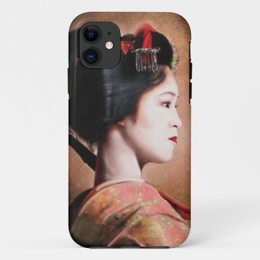 美しい芸者のデジタル絵画のポートレート Case-Mate iPhoneケース (裏面)