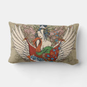 美しい芸者の女の子エンジェルベクターアート ランバークッション (裏面)