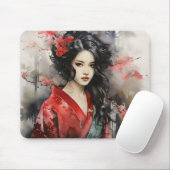美しい芸者の絵を描インク マウスパッド (マウス)