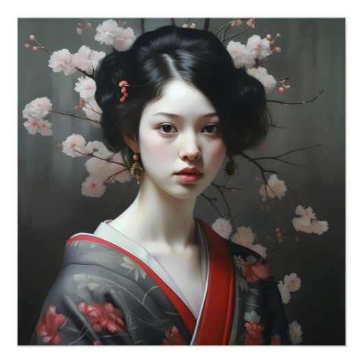 美しい芸者花 フォトプリント            (正面)