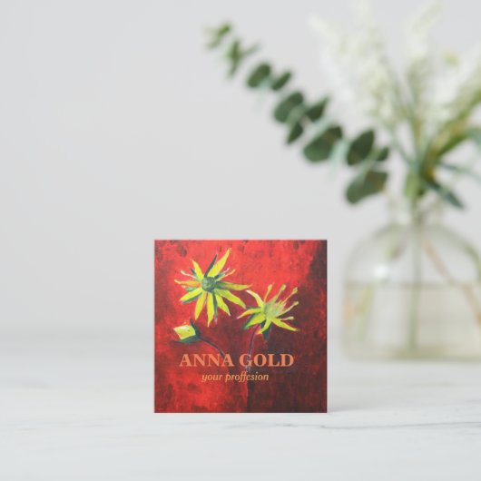 美しい芸術的フローラカスタム名刺 スクエア名刺 (スタンド正面)