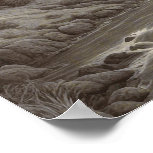 美しい芸術的中世の風景 ポスター (角)