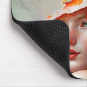 美しい芸術的抽象芸術赤毛ジンジャーガール マウスパッド (コーナー)