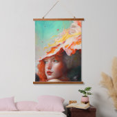 美しい芸術的抽象芸術赤毛ジンジャーガール 吊り下げ型タペストリー (寝室)