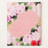 美しい芸術的水色ピンクのバラの名前 プランナー手帳 (裏面)