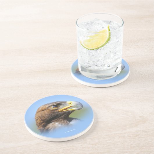 美しい若いゴールデンイーグルのプロフィール コースター (側面)