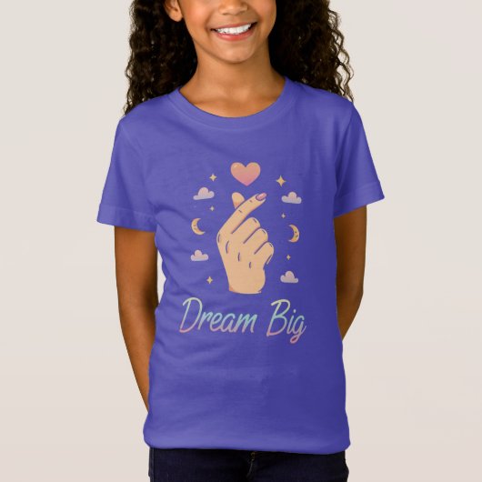 美しい若い女の子「夢の大きい」 Tシャツ (正面)