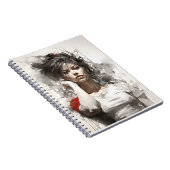 美しい若い女ユニークのエレガント女性アート ノートブック (右側)