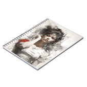 美しい若い女ユニークのエレガント女性アート ノートブック (左側)