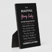 美しい若い女性に贈る　卒業おめでとう フォトプラーク (側面)