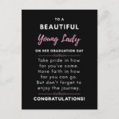 美しい若い女性に贈る　卒業おめでとう ポストカード (正面)