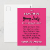 美しい若い女性の卒業式2にお祝いを ポストカード (正面/裏面)