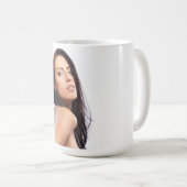 美しい若い女性コーヒーマグ コーヒーマグカップ (正面右)
