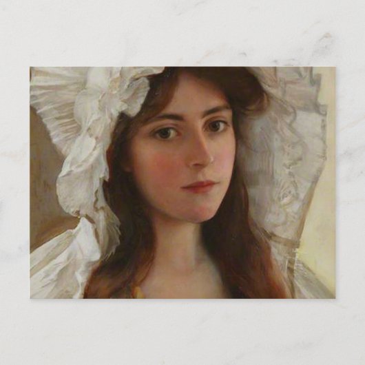 美しい若い女性バイアルバートリンチ，ヴィンテージアート ポストカード (正面)