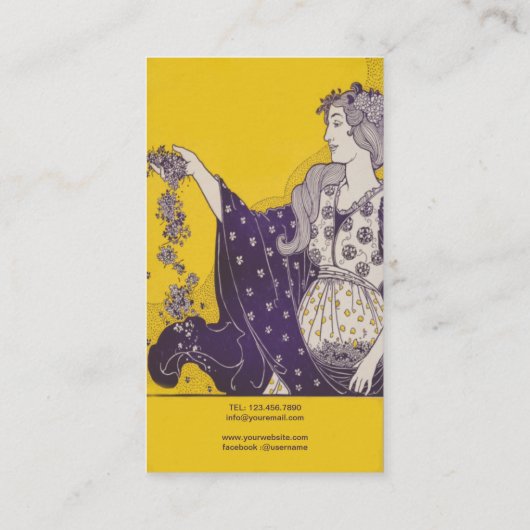 美しい若い女性 名刺 (裏面)