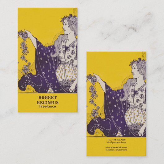 美しい若い女性 名刺 (正面/裏面)