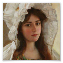 美しい若い女性Albert Lynch、ヴィンテージ・アート