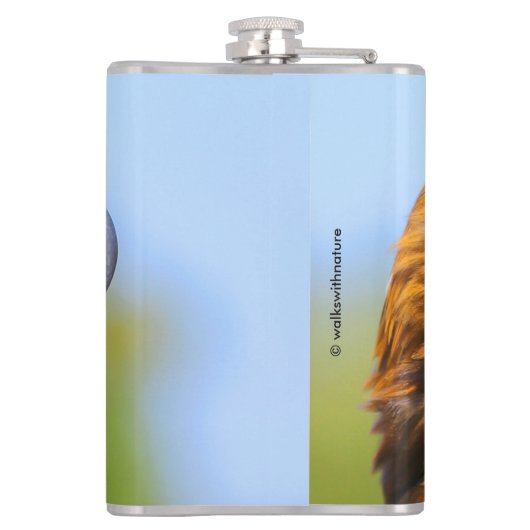 美しい若い金鷲の姿 フラスク (裏面)