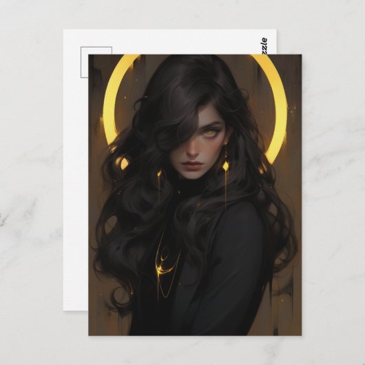 美しい若い魔女 ポストカード (正面/裏面)