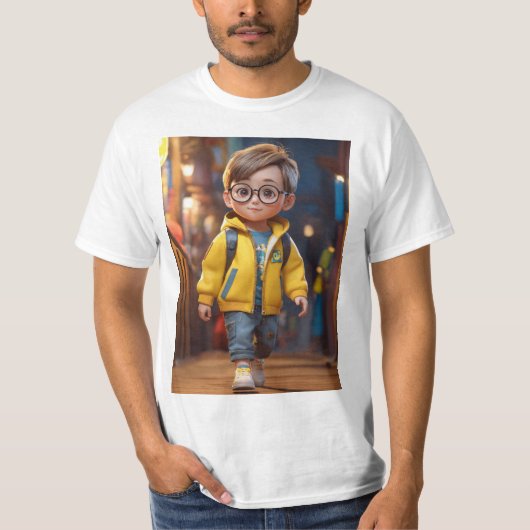 美しい若い3歳の男の子のキュテネスデザイン Tシャツ (正面)