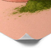 美しい苺と抹茶のアートプリント、フードアート ポスター (角)