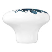 美しい茎のティール（緑がかった色）バラ セラミックノブ (側面)