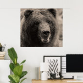 美しい茶色のグリズリーベア ポスター (ホームオフィス)