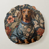 美しい茶色のダシュント |ダシュントポートレート ラウンドクッション (裏面)