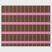 美しい茶色のピンクのライン ラッピングペーパー (フラット)