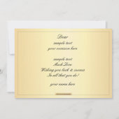 美しい茶色のフローラデザインおめでとうカード 招待状 (裏面)